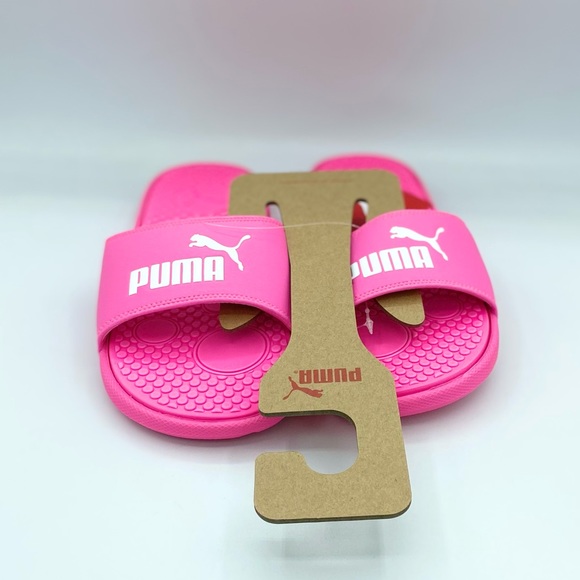 PUMA Women's Knockout Pink Cool Cat Summer Slides - Picture 2 of 4